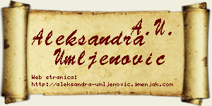 Aleksandra Umljenović vizit kartica